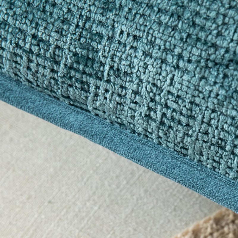 Yaertun Pack of 2 Chenille Textured Decorative Throw Pillow Covers Accent Solid Cushion Cover Soft Cozy Pillow Case with Velvet Back for Couch Sofa Bed Living Room 20x20 Inch Lake Blue - Image 3
