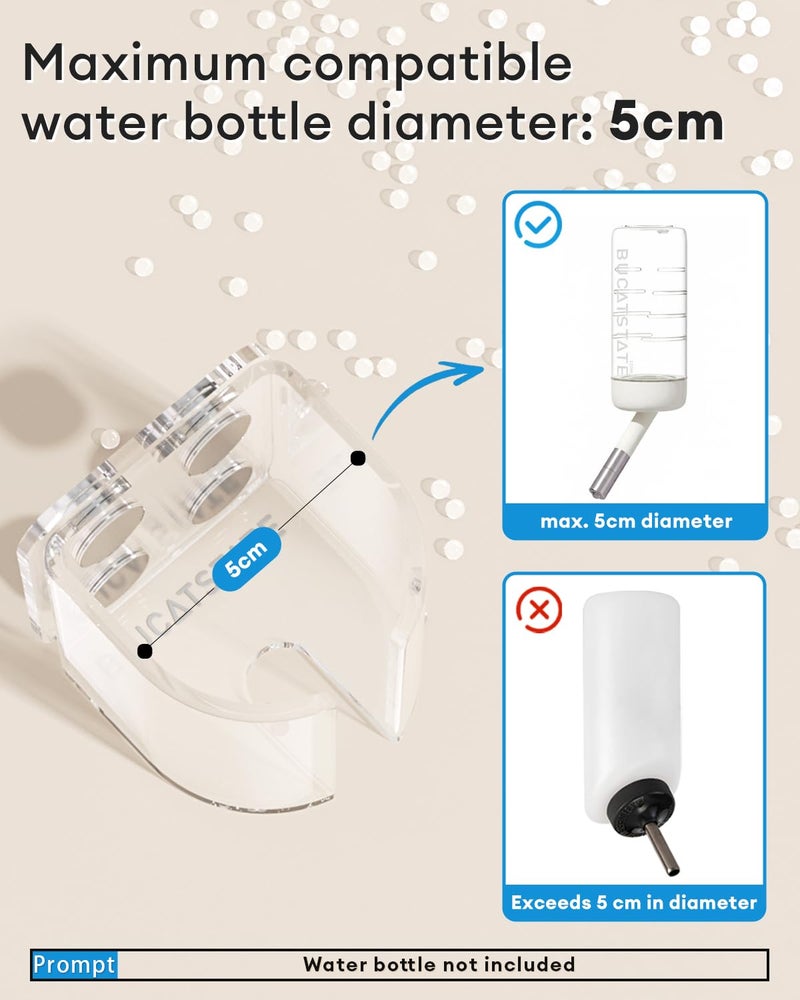 BUCATSTATE Hamster Water Bottles Holder with Magnetic, Drop-Resistant Water Bottle Stand with Adjustable Height, Fits Bottles up to Dia 2 inches, for Hamsters Small Pets (Only Water Bottle Holder) - Image 3