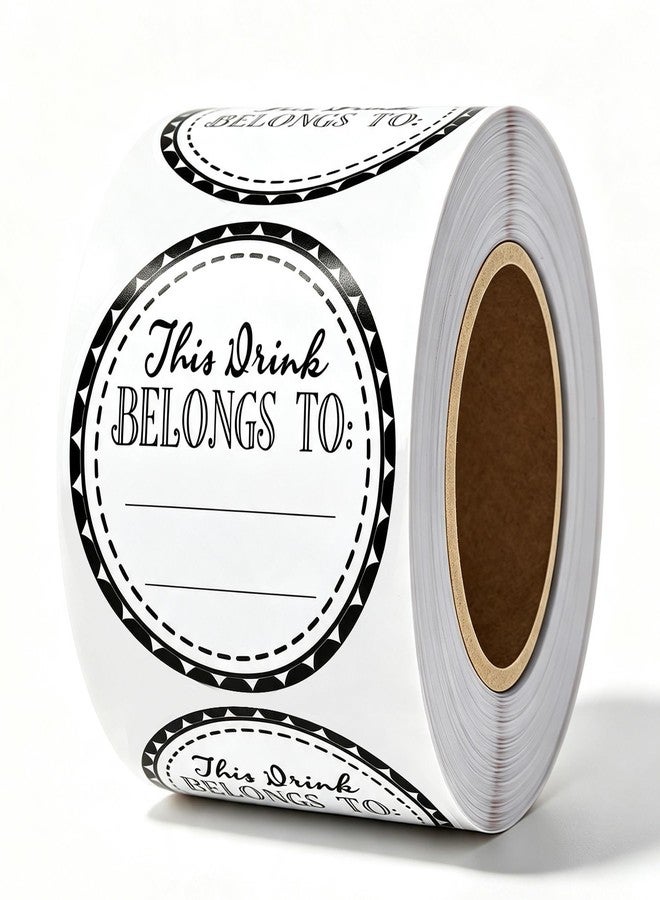 Remarkable Drink Markers This Drink Belongs to Stickers, 2 inch Round Shaped Blank Drink Labels Cup Labels for Drink Party, Wedding, Bridal Shower, Birthday Party Supplies,Cup Marker Sticker(500 Pcs) - Image 1