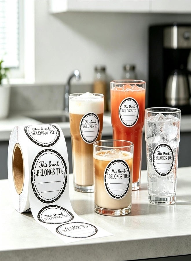 Remarkable Drink Markers This Drink Belongs to Stickers, 2 inch Round Shaped Blank Drink Labels Cup Labels for Drink Party, Wedding, Bridal Shower, Birthday Party Supplies,Cup Marker Sticker(500 Pcs) - Image 3