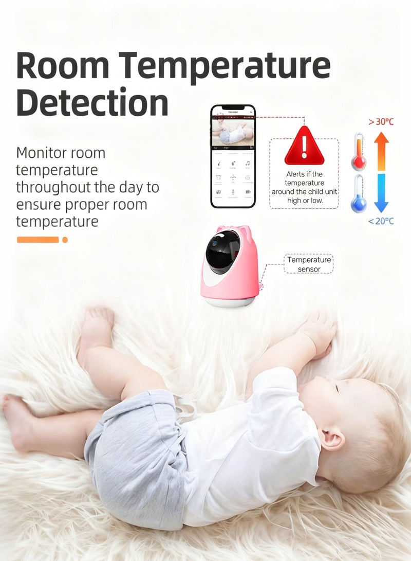 ليتينج جهاز مراقبة الأطفال اللاسلكي مع شاشة LCD ورؤية ليلية ومستشعر درجة الحرارة - Image 5