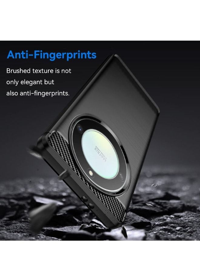 RUGGED SHIELD Honor X9A Case, Fashion Shock-Absorption Anti-Drop Flexible Brushed TPU Bumper Soft Rubber Protective Phone Case Cove for Samsung Honor X9A 5G, Black  - Image 4