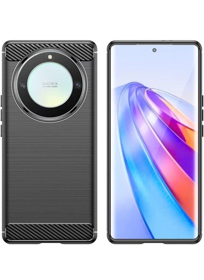 RUGGED SHIELD Honor X9A Case, Fashion Shock-Absorption Anti-Drop Flexible Brushed TPU Bumper Soft Rubber Protective Phone Case Cove for Samsung Honor X9A 5G, Black  - Image 2