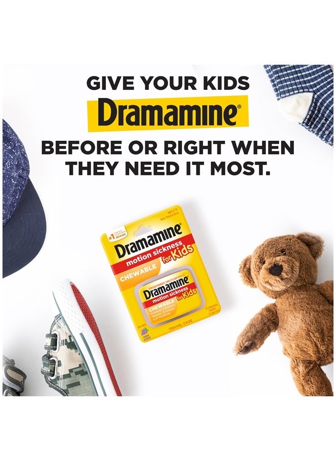 Dramamine - Kids Chewable, Motion Sickness Relief, Grape Flavor, 8 Count, 3 Pack - Image 1