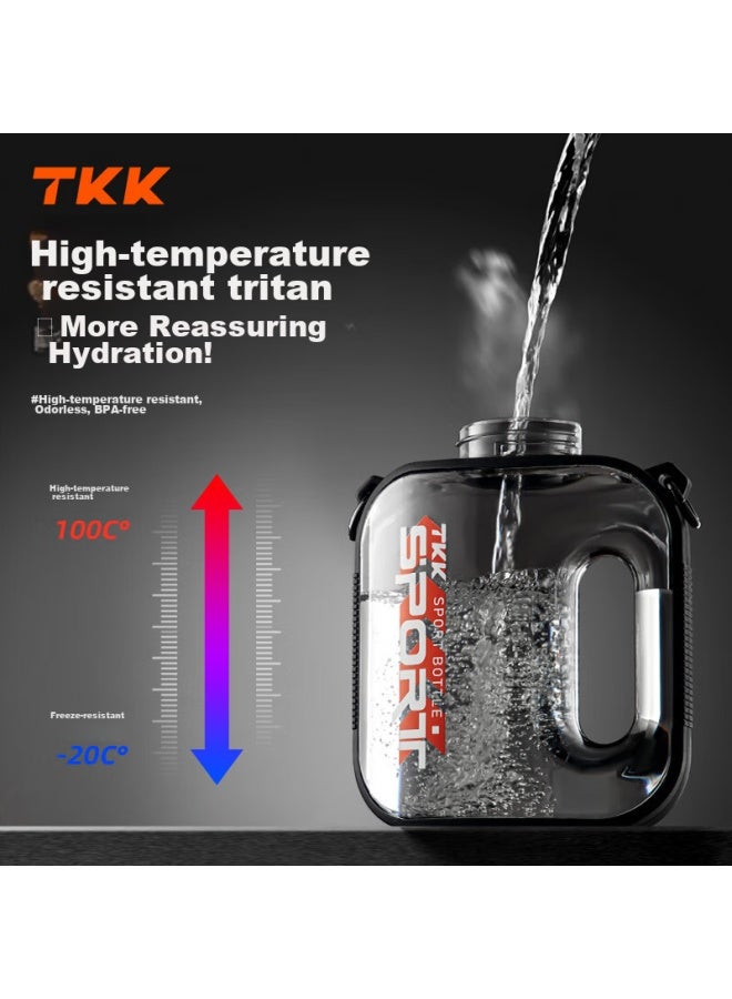 TKK زجاجة مياه رياضية Tkk Dun Duntong، سعة كبيرة، كوب مياه للياقة البدنية، زجاجة مياه تريتان مقاومة لدرجات الحرارة العالية للرجال، كوب خارجي - Image 1