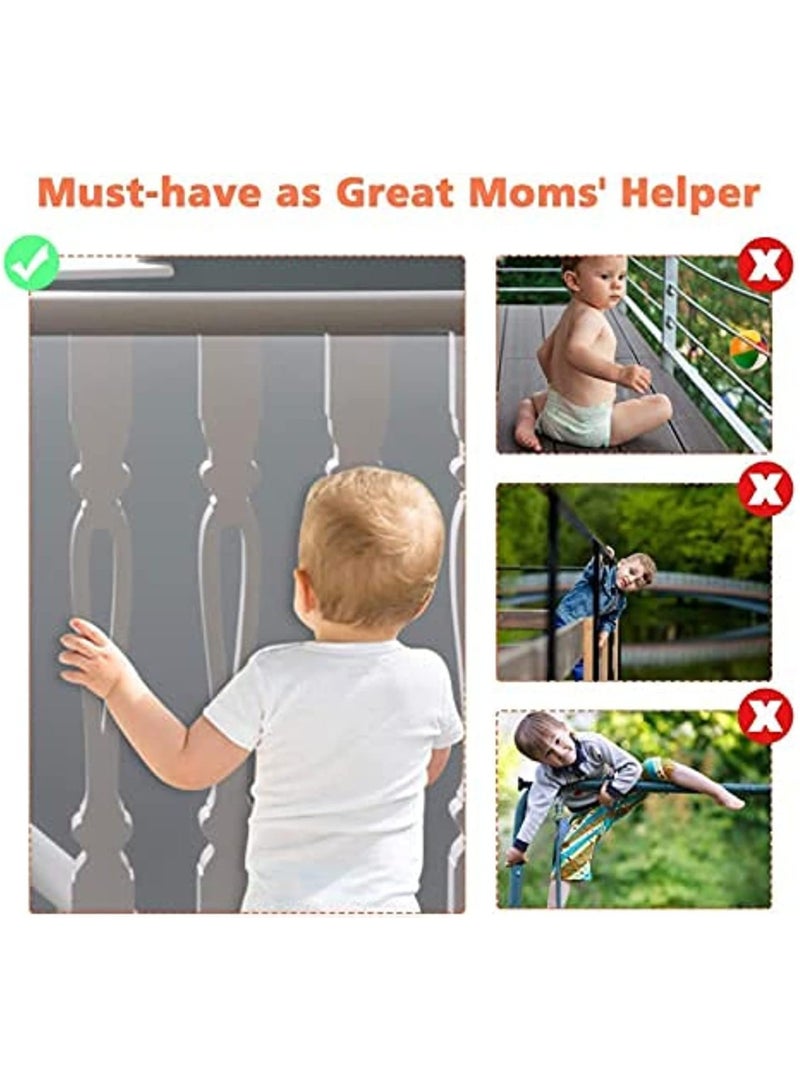 Child/Pet Safety Net,Durable Banister Guards for Kids Safety for Indoor Stairs Rails Cribs Balcony, Easy to Install and Use for Kids Pets Toys Safety with More Ties (White) - Image 3