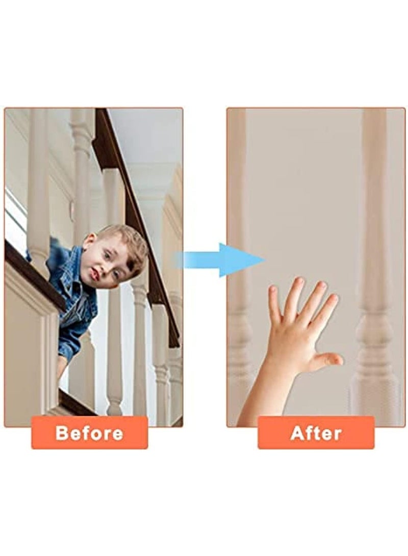 Child/Pet Safety Net,Durable Banister Guards for Kids Safety for Indoor Stairs Rails Cribs Balcony, Easy to Install and Use for Kids Pets Toys Safety with More Ties (White) - Image 2