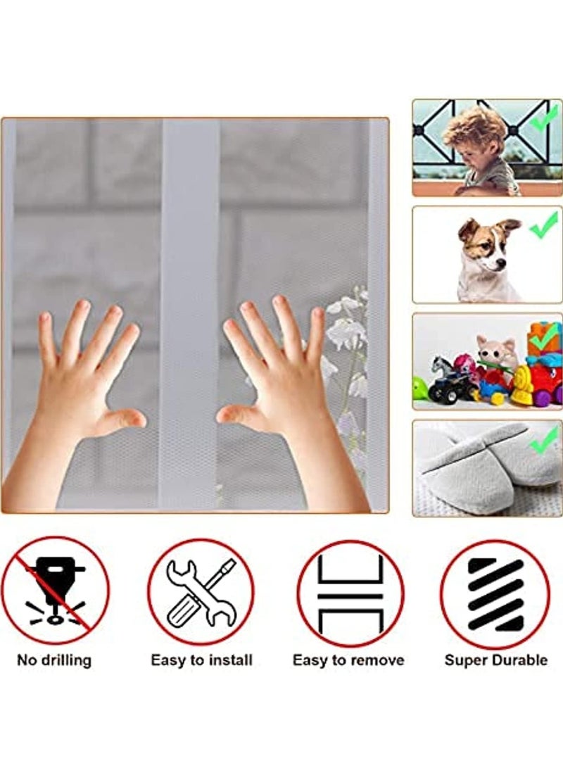 Child/Pet Safety Net,Durable Banister Guards for Kids Safety for Indoor Stairs Rails Cribs Balcony, Easy to Install and Use for Kids Pets Toys Safety with More Ties (White) - Image 5