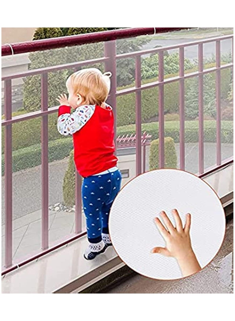 Child/Pet Safety Net,Durable Banister Guards for Kids Safety for Indoor Stairs Rails Cribs Balcony, Easy to Install and Use for Kids Pets Toys Safety with More Ties (White) - Image 1