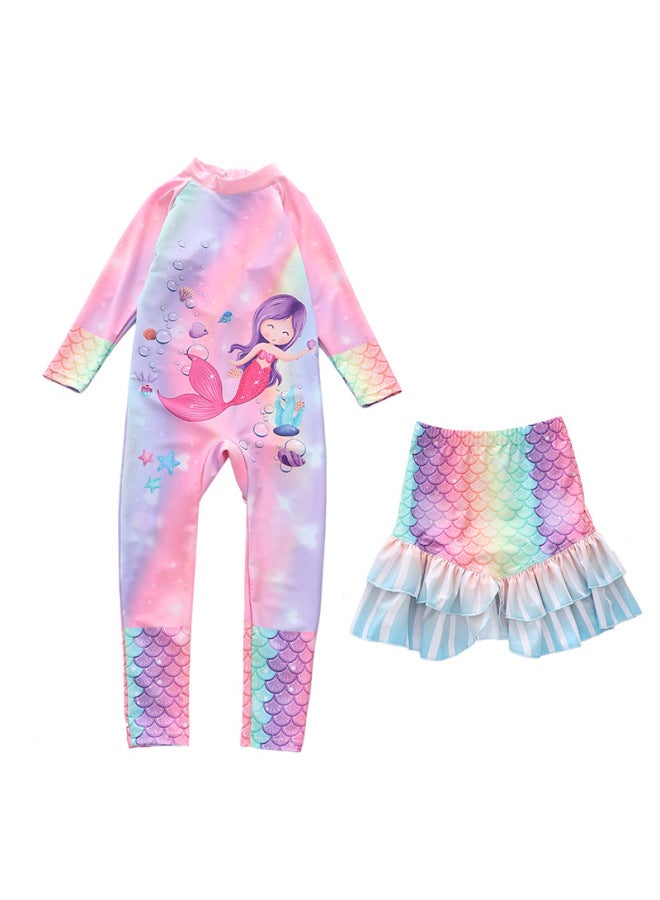Girls' Swimsuit One-piece Surfing Suit Long Sleeve Long Pants New Two-piece Set Girls' Swimsuit