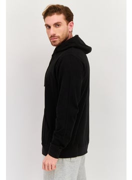 Burnside Men Hooded Plain Long Sleeves Sweatshirt, Black  - Image 4