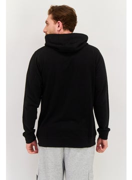 Burnside Men Hooded Plain Long Sleeves Sweatshirt, Black  - Image 2