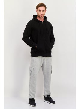 Burnside Men Hooded Plain Long Sleeves Sweatshirt, Black  - Image 3