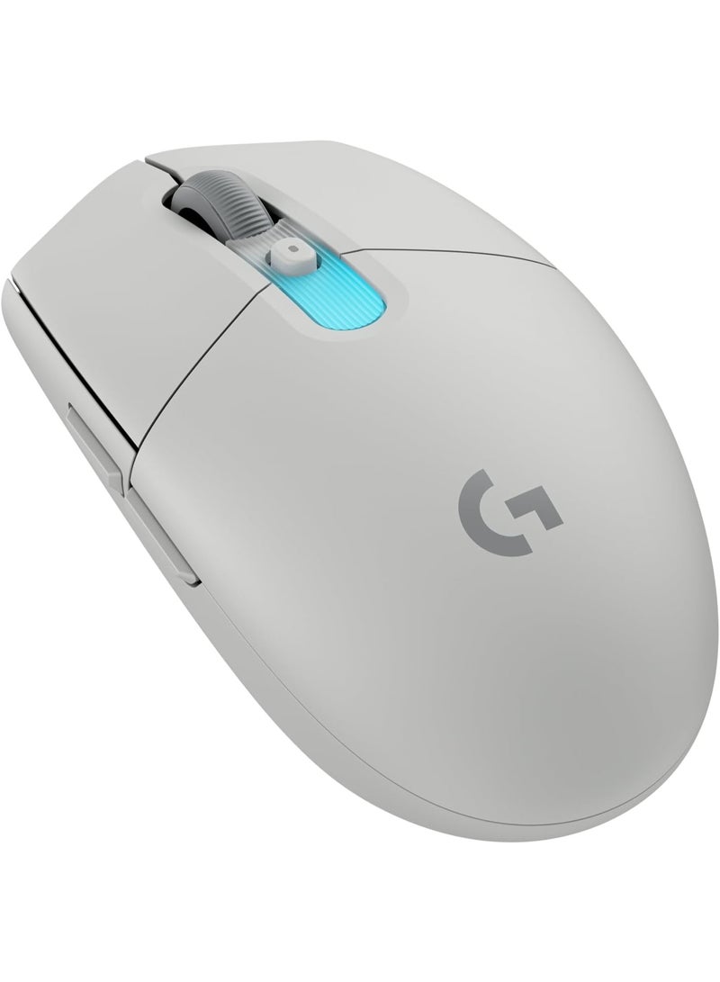 لوجيتيك ماوس الألعاب اللاسلكي Logitech G G305 X SUPERLIGHT، ماوس ألعاب للكمبيوتر خفيف الوزن (61 جم) وقابل لإعادة الشحن، مستشعر HERO 44K، إضاءة LIGHTSYNC RGB، 6 أزرار قابلة للبرمجة، تقنية LIGHTSPEED، بلوتوث، متوافق مع Mac/PC - لون أبيض - Image 1