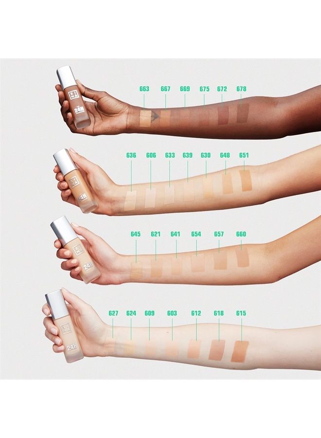 3INA The 24H Foundation 651 - 24H Long-Wearing Formula - Medium To High Buildable Coverage - Smooth Matte Finish - Expanded Shade Selection - Waterproof, Cruelty Free, Vegan Makeup - 1.01 Oz - Image 2