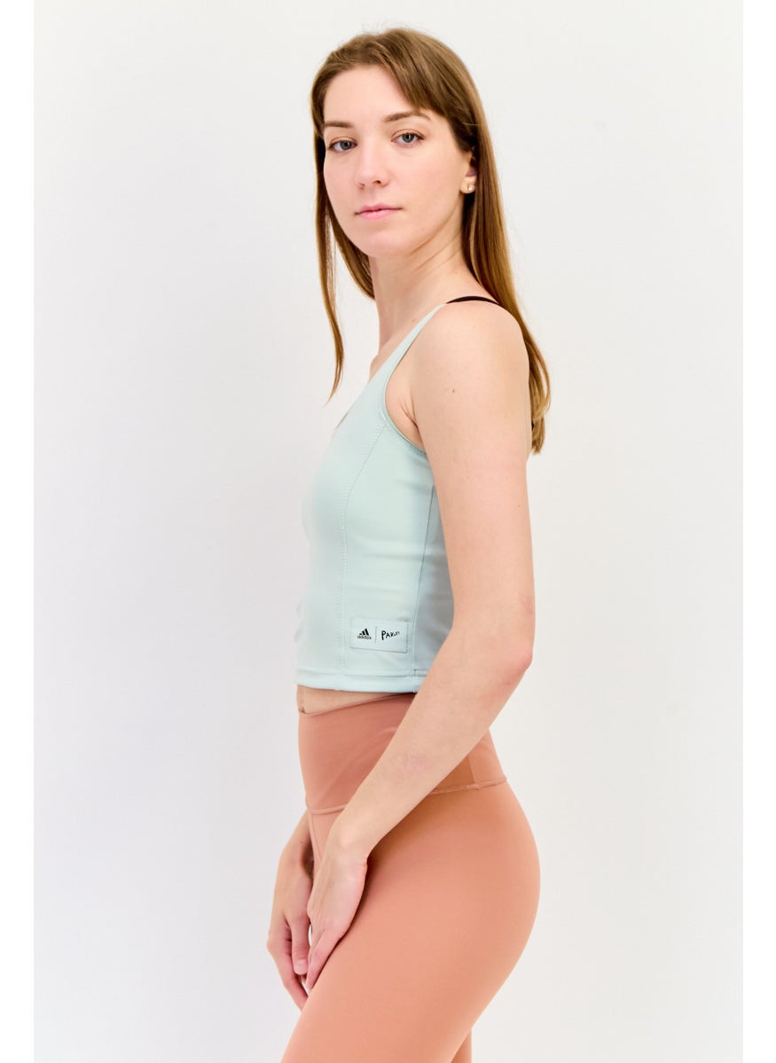 Adidas Adidas x Parley Women Brand Logo Non-Padded Top, Light Green  - Image 2