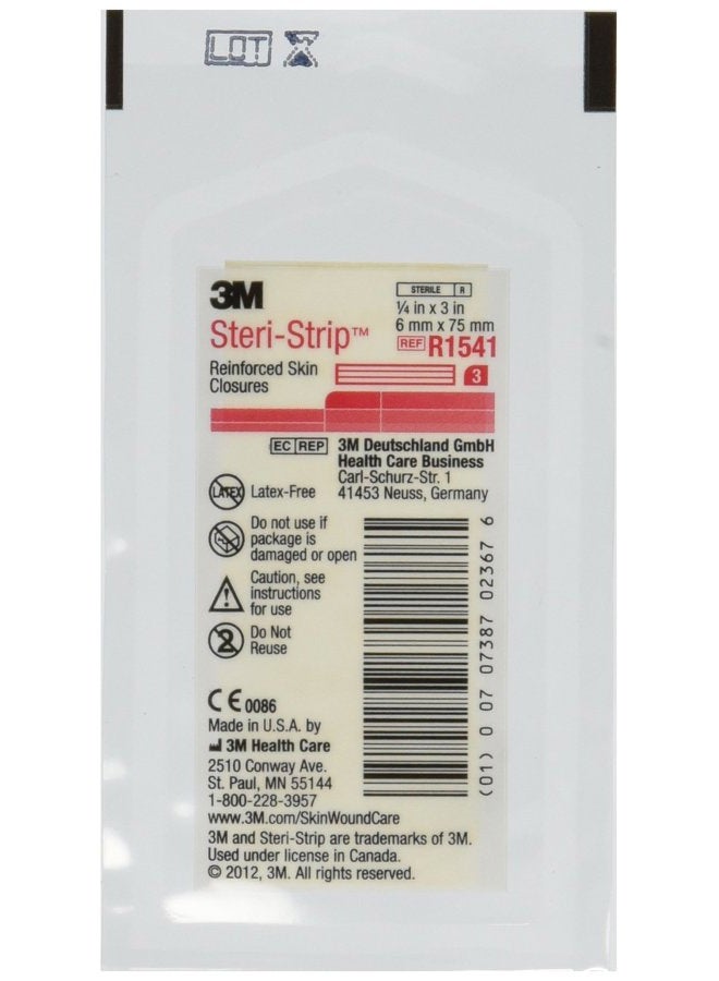 STERI-STRIP 3M Steri Strip Skin Closures 1/4'' X 3'' - 10 Packages of 3 - Image 1