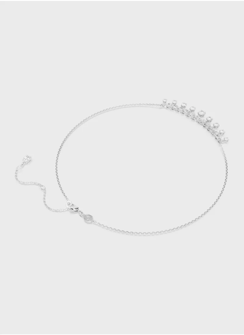 سواروفسكي Drop Stone Detail Short Necklace