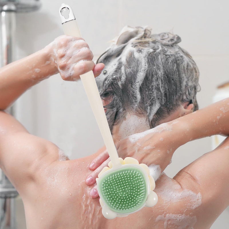 Long Handle Double Sided Bath Brush for Exfoliation and Back Cleansing with Soft Bristles - Image 4
