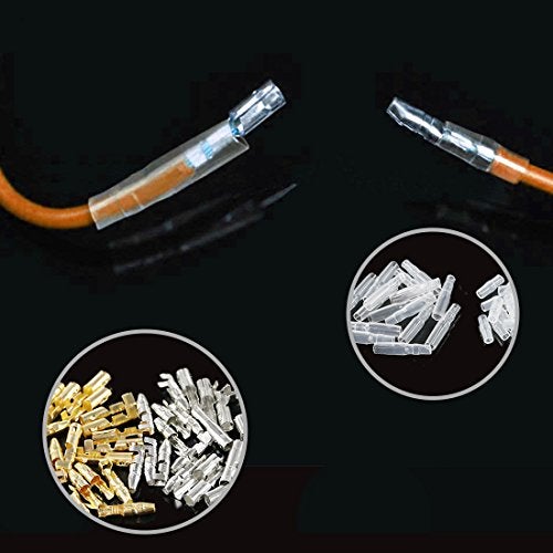 Glarks 240Pcs 3.9mm Brass Male and Female Bullet Terminals Wire Connector Block with Insulating Sleeves for Car Truck Motorcycle Bike - Image 5