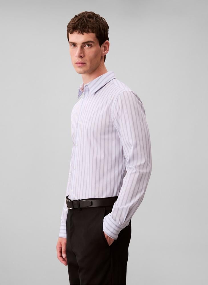 كالفن كلاين قميص بأكمام طويلة مخطط بقصة ضيقة - Image 3