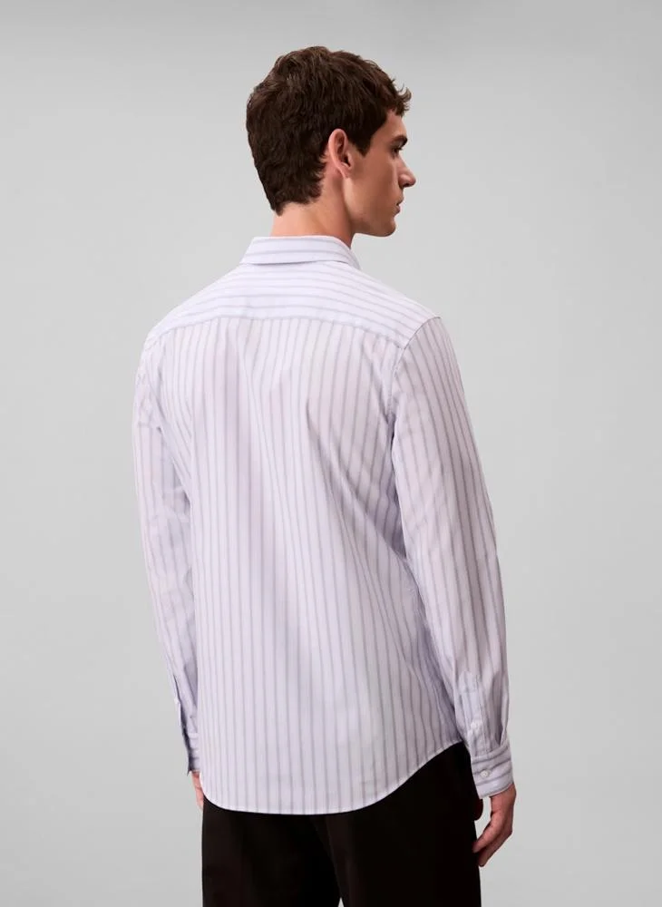 CALVIN KLEIN Long Sleeve Stripe Slim Fit Shirt