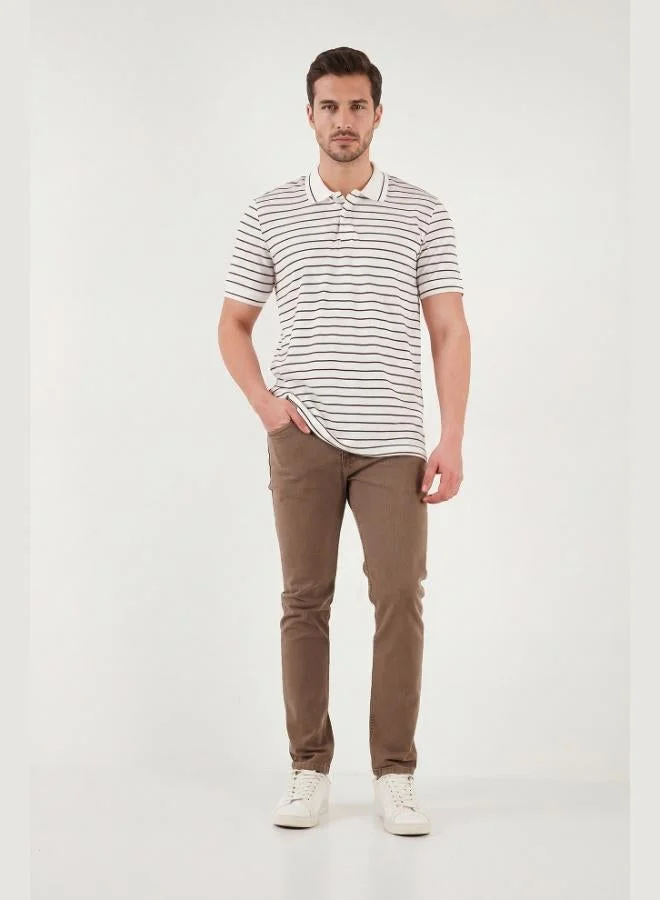 Buratti  Buratti Striped Short-Sleeve Button-Down Polo T-Shirt Men's POLO T-SHIRT 5904026 for Men | Best Price UAE