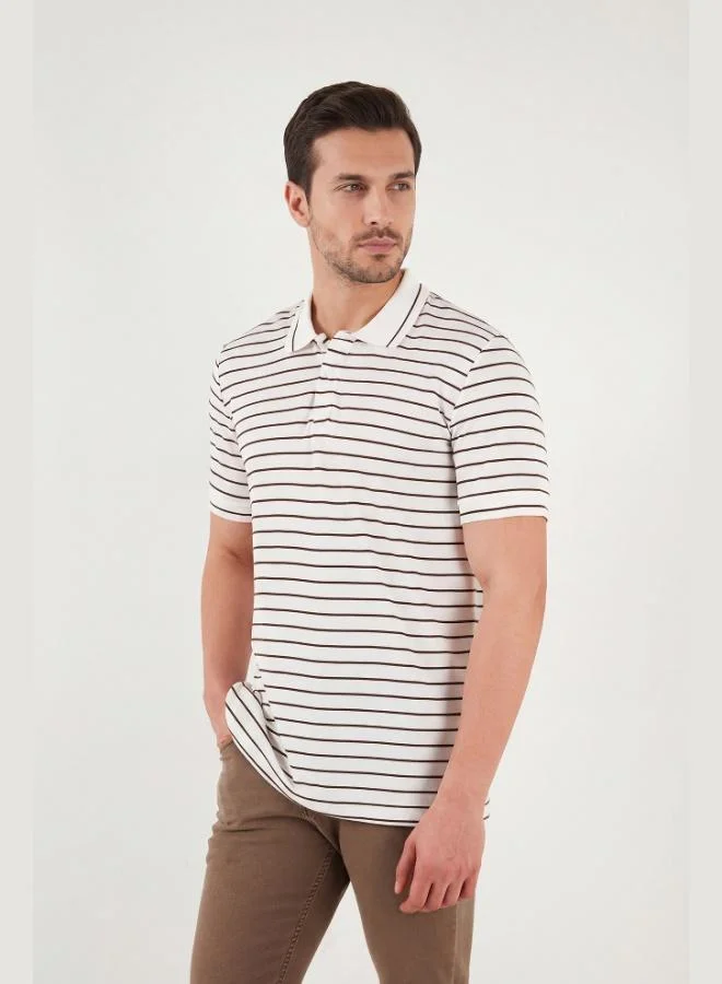 Buratti Buratti Striped Short-Sleeve Button-Down Polo T-Shirt Men's POLO T-SHIRT 5904026