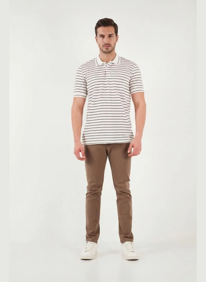 Buratti  Buratti Striped Short-Sleeve Button-Down Polo T-Shirt Men's POLO T-SHIRT 5904026 for Men | Best Price UAE
