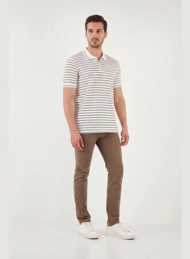 Buratti  Buratti Striped Short-Sleeve Button-Down Polo T-Shirt Men's POLO T-SHIRT 5904026 for Men | Best Price UAE