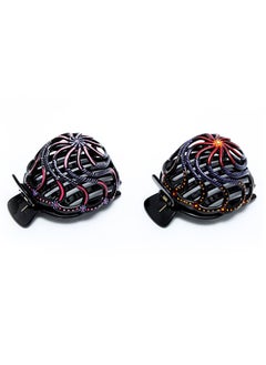 Bun Cover Hair Holder Hand Crafted Hair Clip this Attractive Hair Accessory can be used as a Bun Maker or a Hair Grip Hair Styling for Women for Thick and Thin Hair 2 Pcs Uniquely Hand Painted