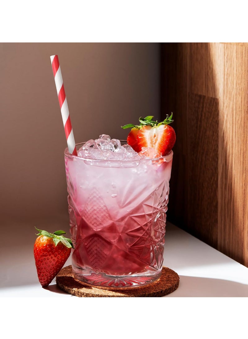 100 قطعة القش الورقية ذات الخطوط الحمراء القابلة للتصرف ، القش الزخرفي الحزب كوكتيل شراب القش السائبة للشرب الحرف اليدوية عيد الميلاد حفل الزفاف الديكورات الإمدادات - Image 4