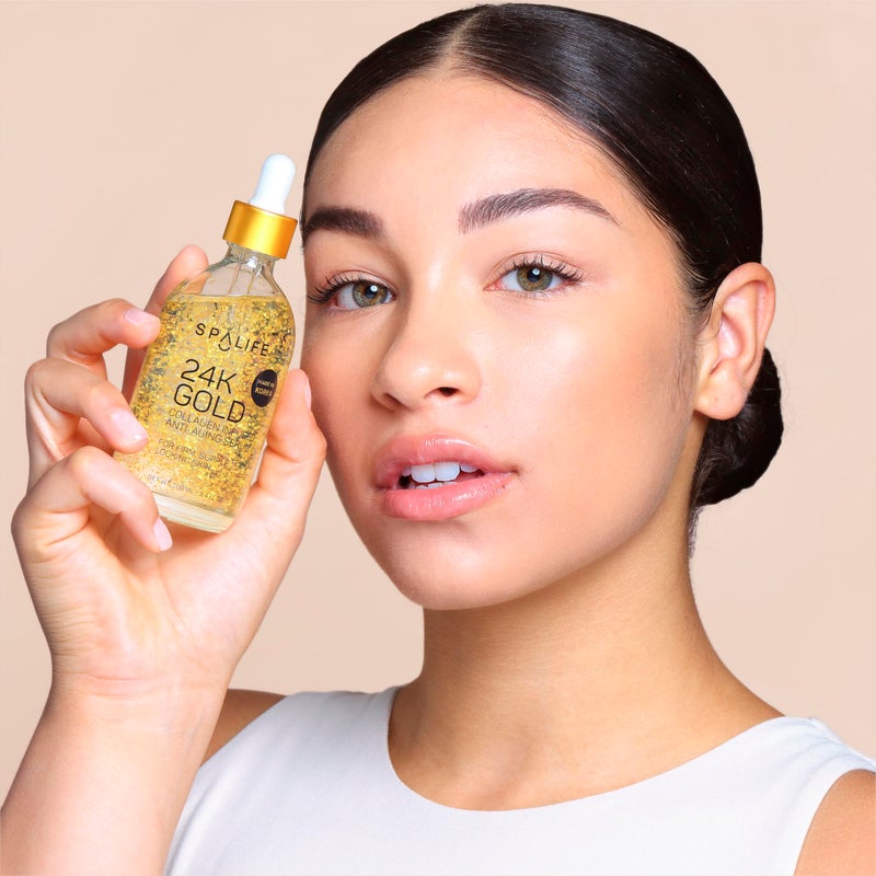 SpaLife Nourishing Anti-Aging Gold & Silver Serums (Anti-Aging 24k Gold & Collagen) 110 ml (3.7 Fl. Oz.) - Boosts Firmness, Hydration, and Radiance - Image 4