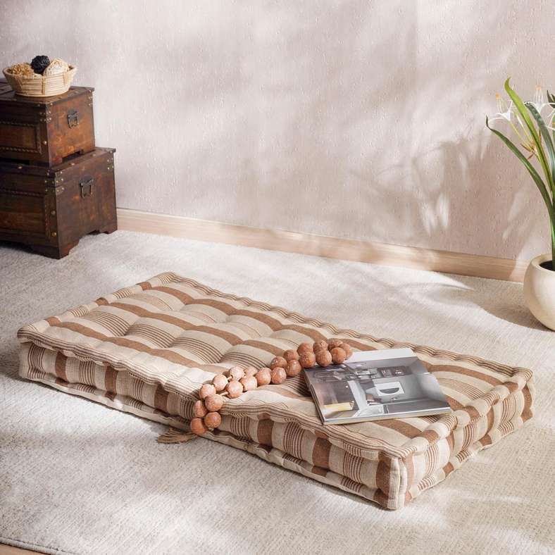Pan Home Serene Woven Stripe Pallet Cushion - Rust