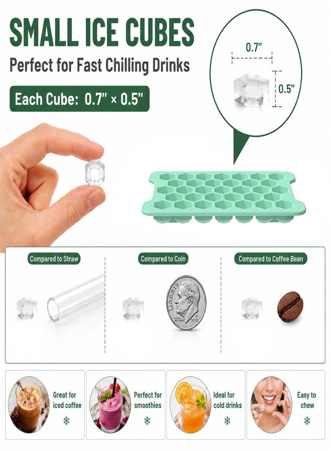 FDDAI Mini Ice Cube Tray for Freezer: Small Plastic Ice Cubes Trays for Freezer with Box - Easy Release Stackable Mini Ice Cube Maker - Nugget Ice Trays for Freezer with Ice Container - Image 2