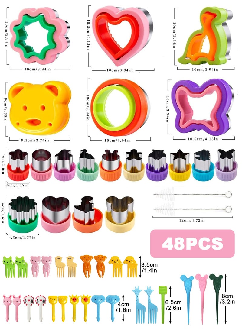 HomarKet 48 PCS Sandwich Cutter and Sealer Set for Kids, Decruster Sandwich Maker Holiday Cookie Cutters Fruit Vegetable Food Cutter Shapes for Boy & Girls Bento Lunch Box w/Mickey Mouse Dinosaur Unicorn Heart - Image 2