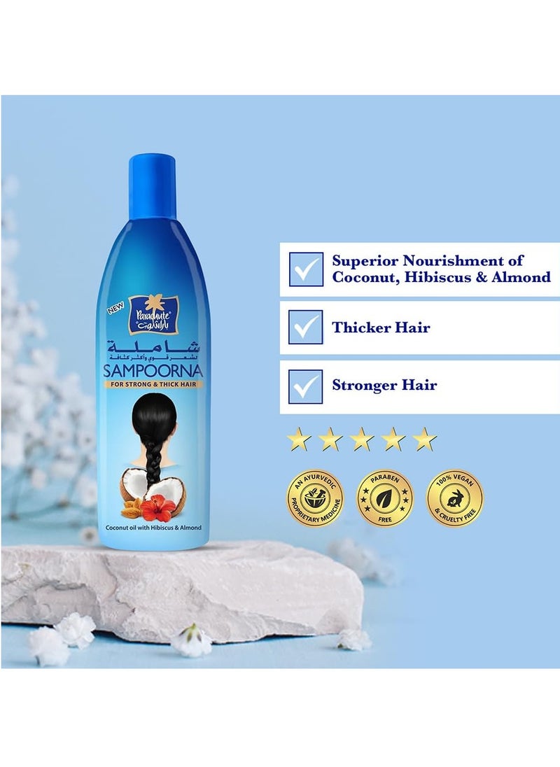 Parachute Parachute Sampoorna Coconut Hair Oil with Hibiscus & Almond| For Thick, Strong & Nourished Hair| All Hair Types| 10.1 fl oz  - Image 3