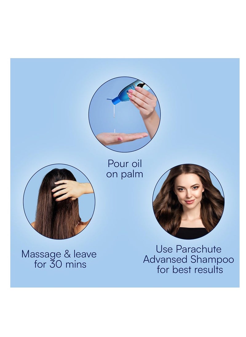 Parachute Parachute Sampoorna Coconut Hair Oil with Hibiscus & Almond| For Thick, Strong & Nourished Hair| All Hair Types| 10.1 fl oz  - Image 5