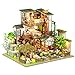 Spilay Miniature Dollhouse Miniature House Kit DIY Kit Mini Modern Villa Model with Music Box Best Christmas Birthday GiftBamboo Spring Courtyard - Image 2