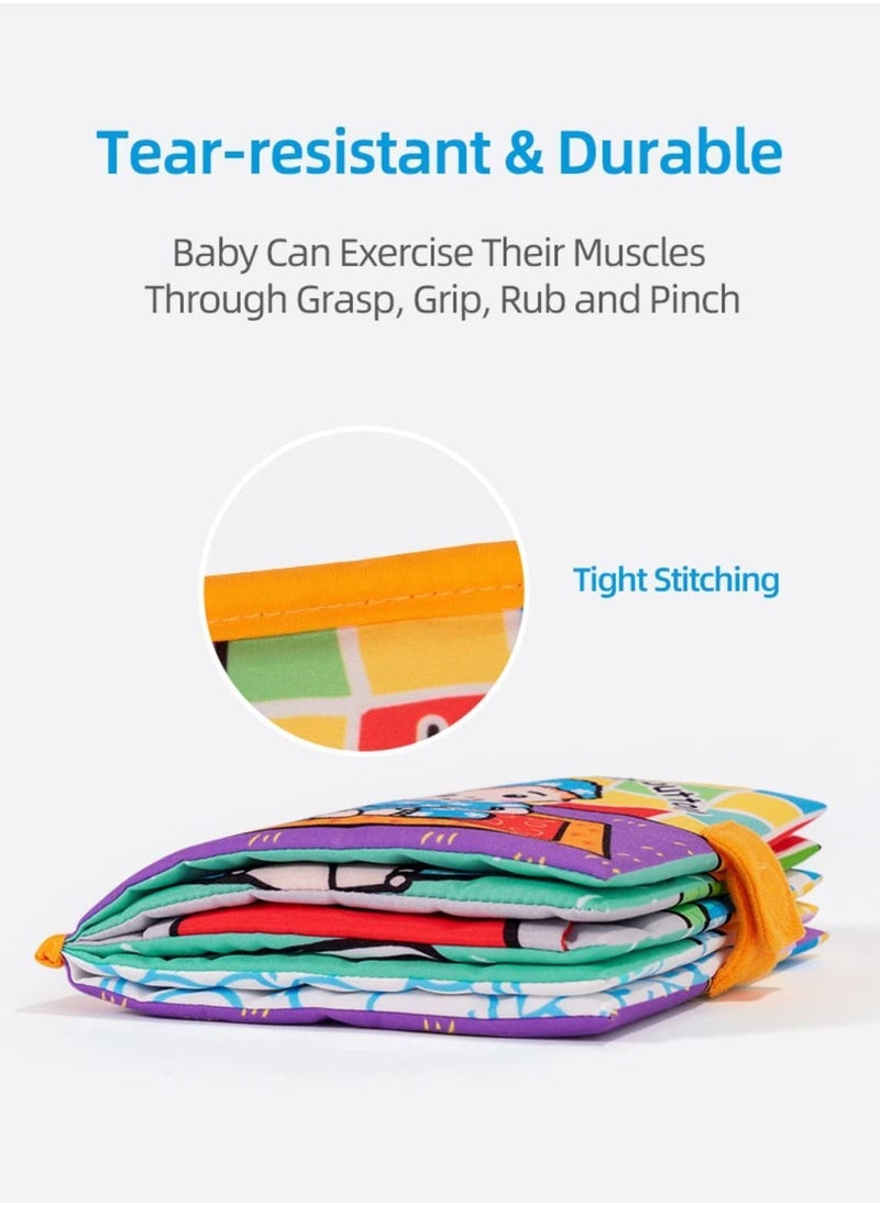 NIBEMINENT - Baby Cloth Books, Touch & Feel Crinkle Soft Book for Babies, Infants Toddler Early Development Interactive Stroller Toys with Interactive, Washable Fabric Pages (Peek a Baby) - Image 1