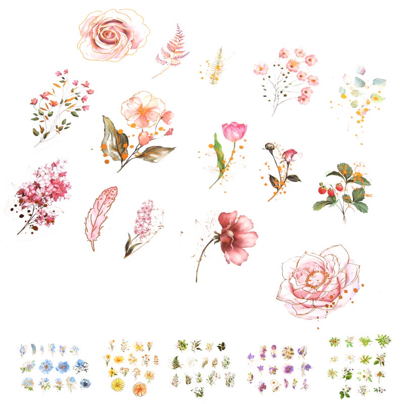 180Pcs Plant Stickers DIY Flower Stickers Decorative Plant Stickers Scrapbooking Floral Stickers - Image 5