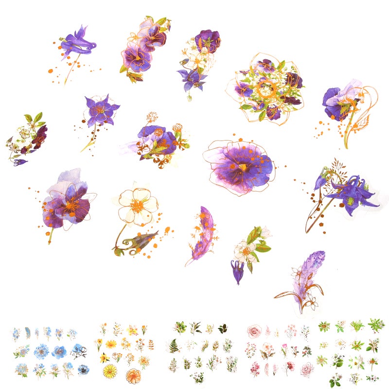 180Pcs Plant Stickers DIY Flower Stickers Decorative Plant Stickers Scrapbooking Floral Stickers - Image 3