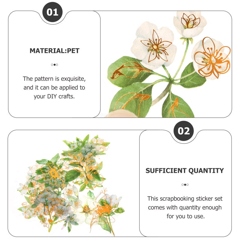 180Pcs Plant Stickers DIY Flower Stickers Decorative Plant Stickers Scrapbooking Floral Stickers - Image 2