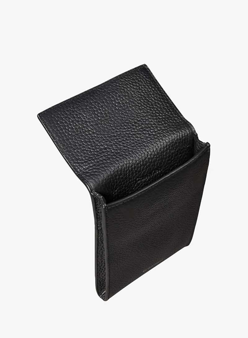 Calvin Klein  Leather Metallic Logo Crossbody Phone Pouch for Men | Best Price UAE