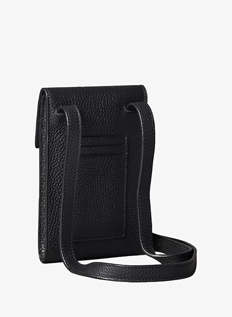 Calvin Klein  Leather Metallic Logo Crossbody Phone Pouch for Men | Best Price UAE