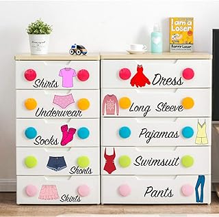 Easma Dresser Clothing Decal Girl Dresser Labels for Bedroom Decor Drawer Organizing Stickers - Image 1