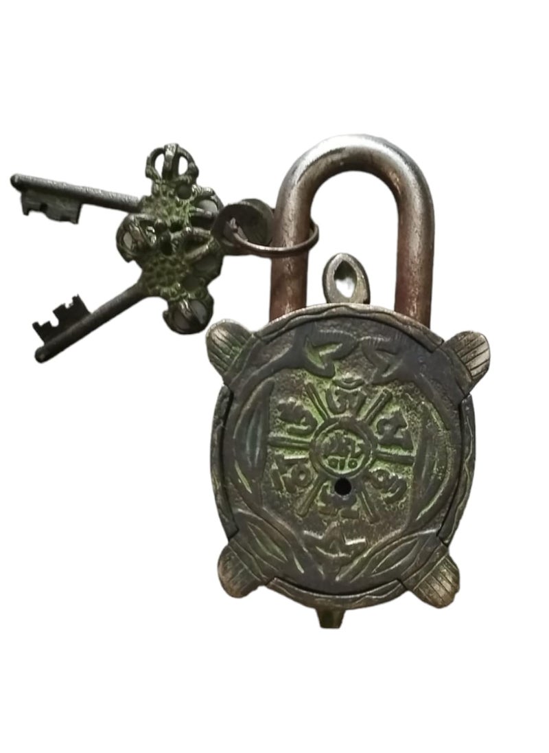 Sara International Robin Export Functional Antique Finishing Beautiful Tortoise Padlocks with Two Keys  - Image 2