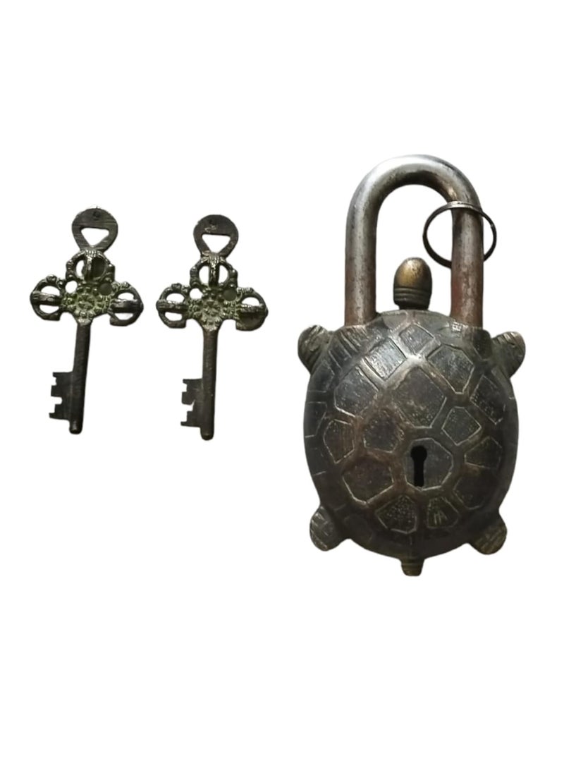 Sara International Robin Export Functional Antique Finishing Beautiful Tortoise Padlocks with Two Keys  - Image 5