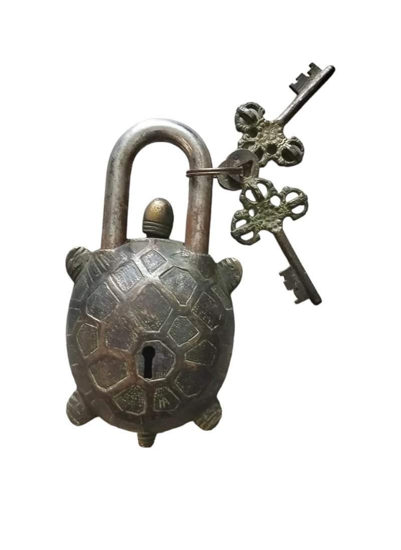 Sara International Robin Export Functional Antique Finishing Beautiful Tortoise Padlocks with Two Keys  - Image 1
