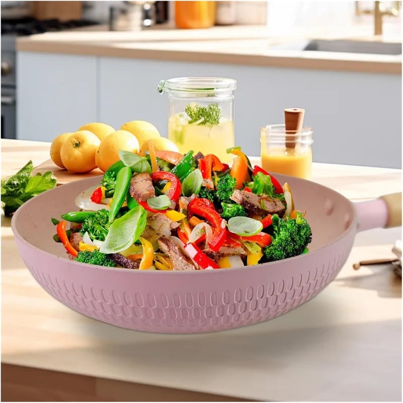 20-24cm Frying Pan Non Stick Ceramic Coating Egg Milk Pot Kitchen Cookware Induction Cooker Gas(WHITE,24CM) - Image 3